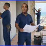 Mestre de obras supervisionando reforma de apartamento em Salvador