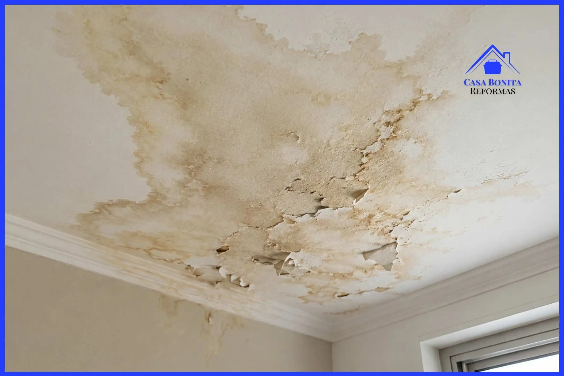 Infiltração no Teto do Apartamento de Baixo em Salvador Causada por Falha de Impermeabilização Mancha de umidade e infiltração no teto de apartamento em Salvador causada por falha na impermeabilização do banheiro do andar superior